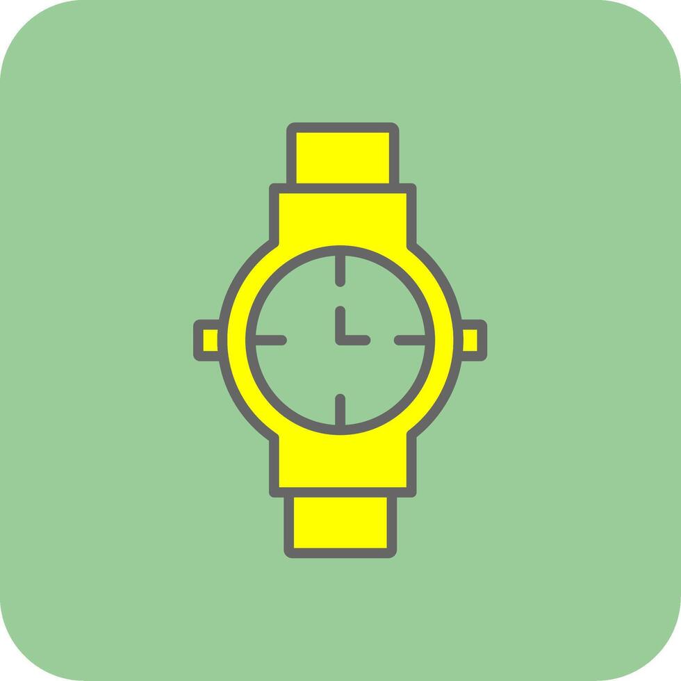 Watch Filled Yellow Icon vector