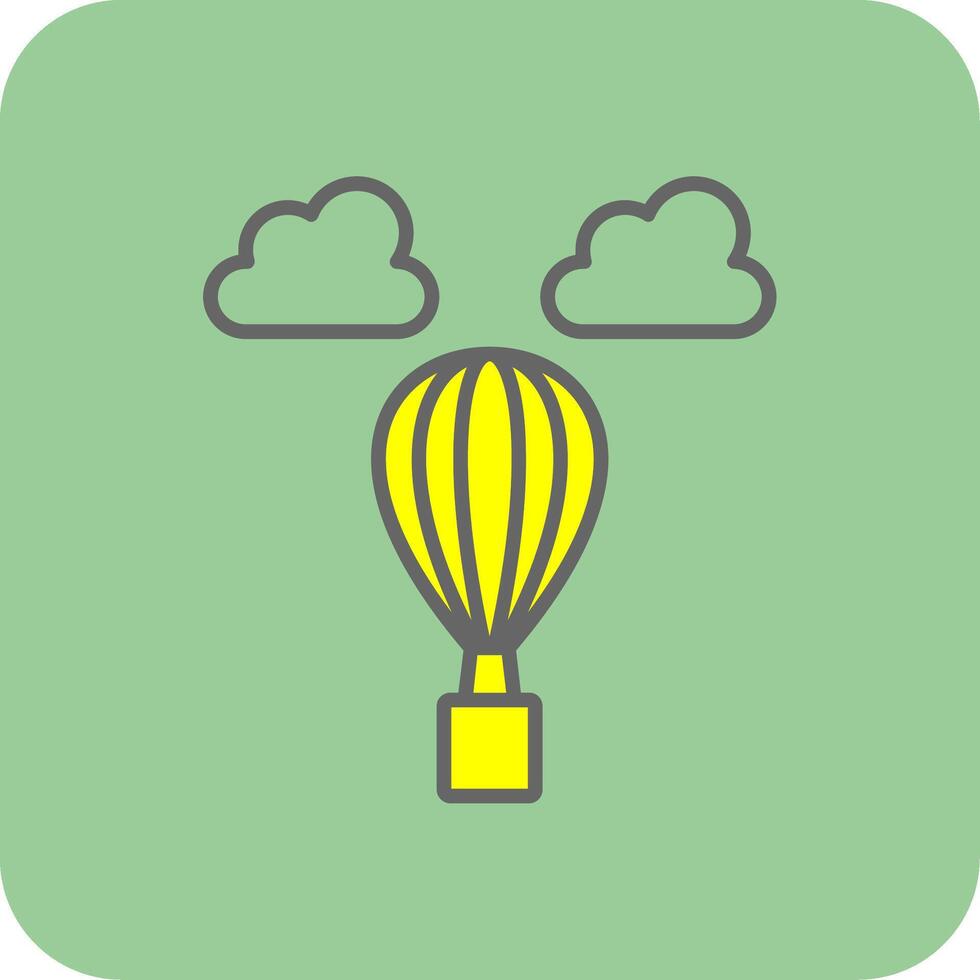 Hot Air Balloon Filled Yellow Icon vector