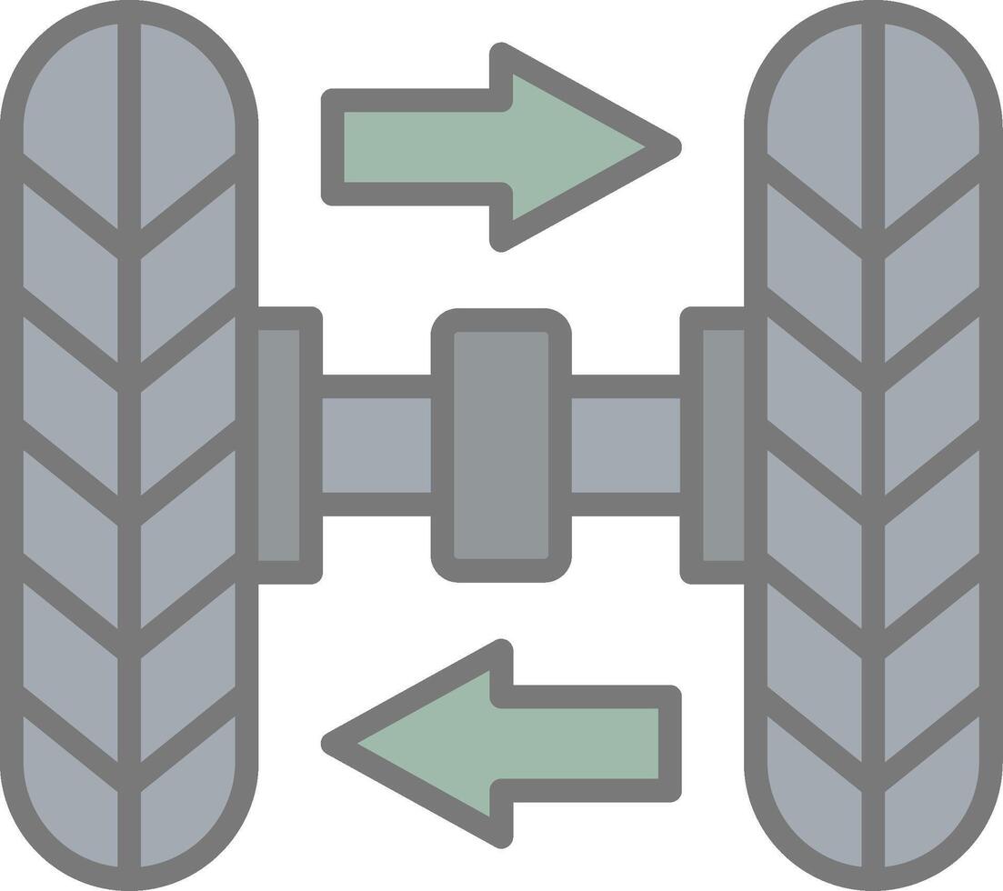 Wheel Alignment Line Filled Light Icon vector