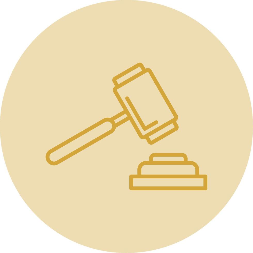 Auction Line Yellow Circle Icon vector