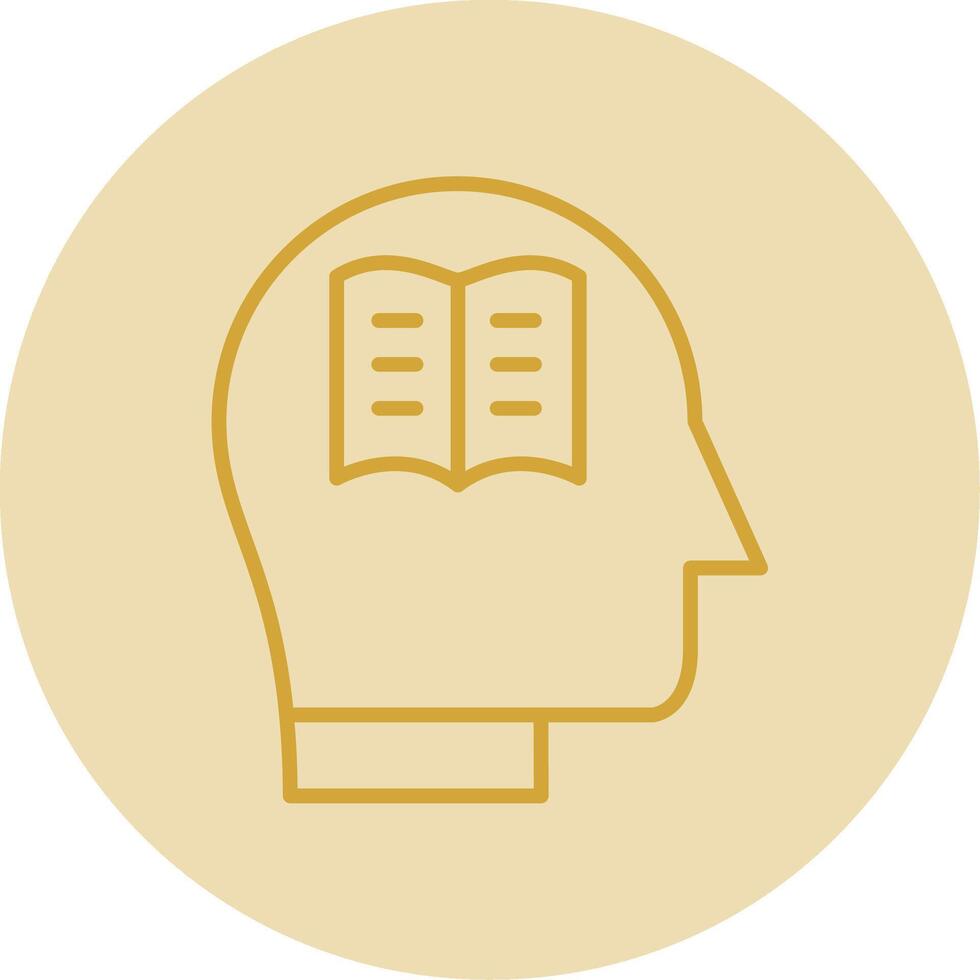 Knowledge Line Yellow Circle Icon vector