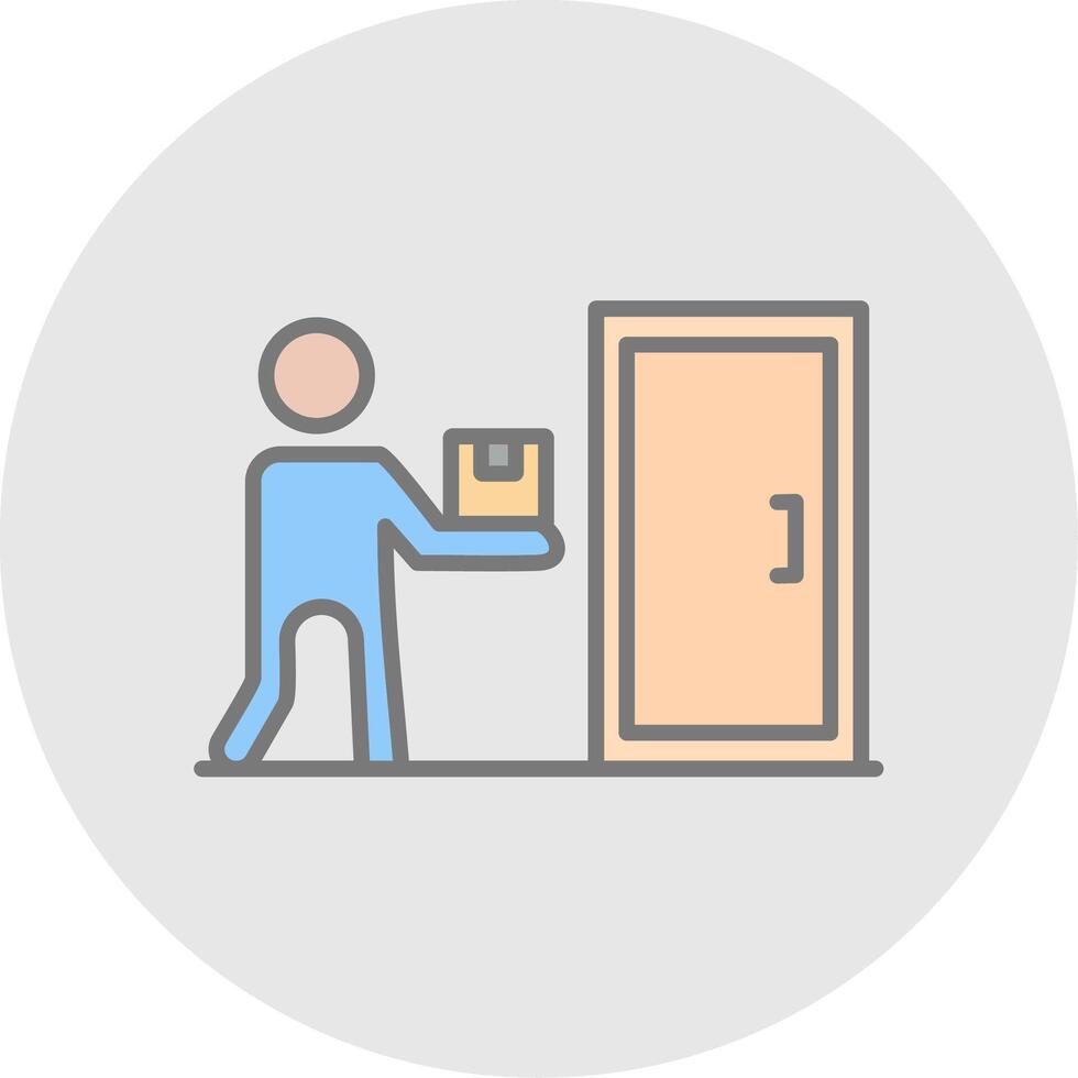 Door To Door Delivery Line Filled Light Icon vector