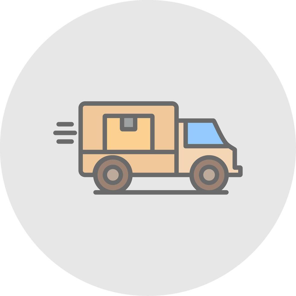 Delivery Truck Line Filled Light Icon vector