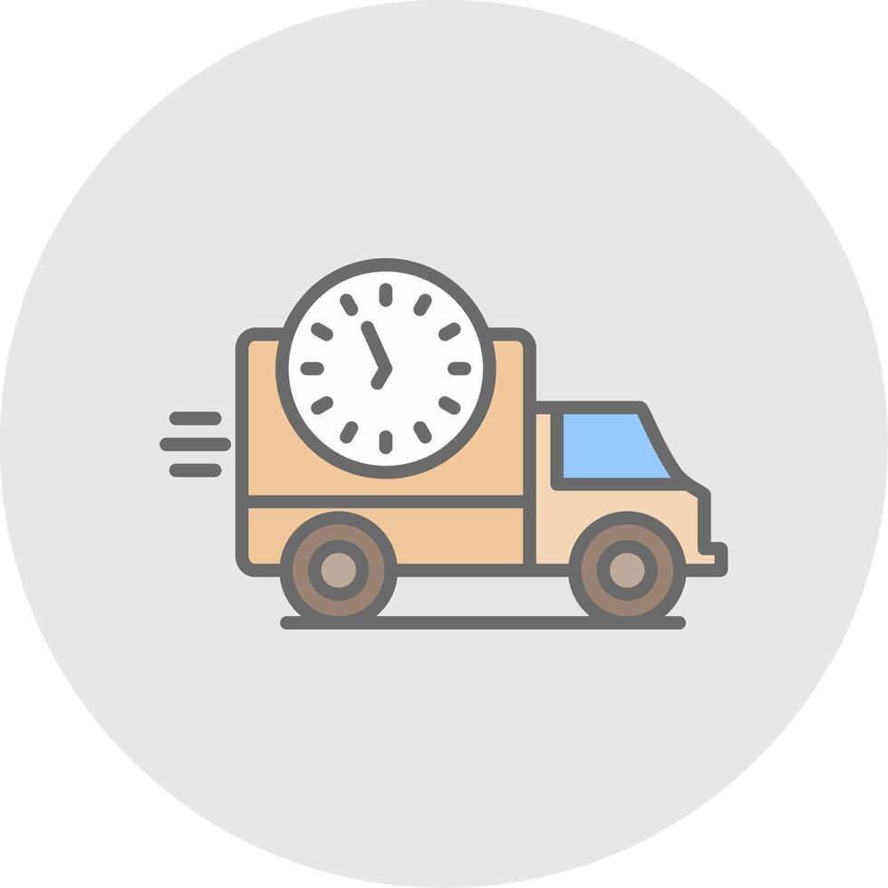 Delivery Time Line Filled Light Icon vector