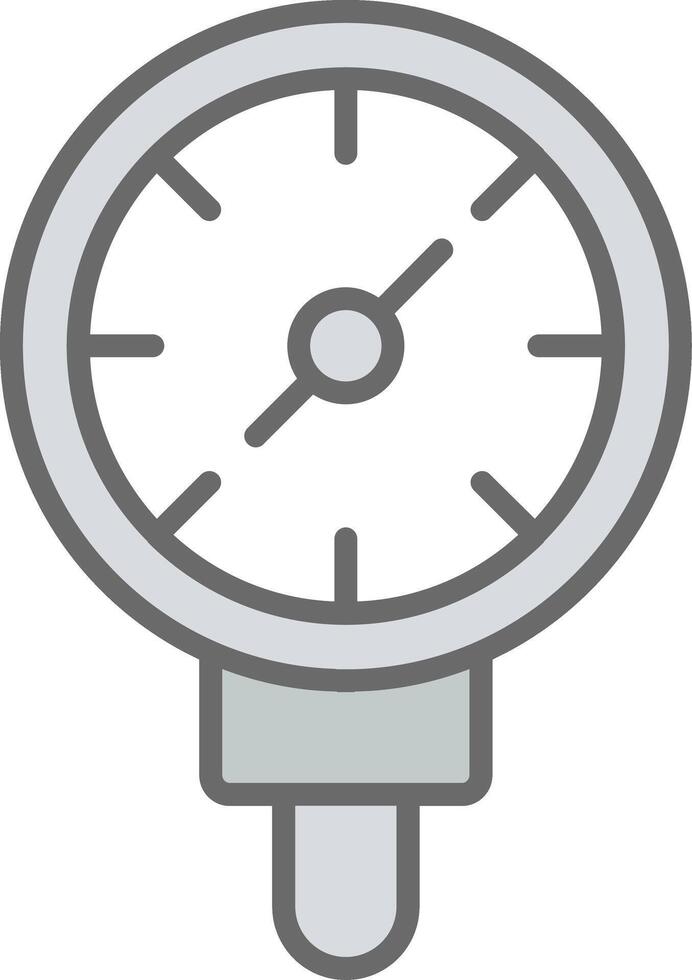 Pressure Gauge Line Filled Light Icon vector
