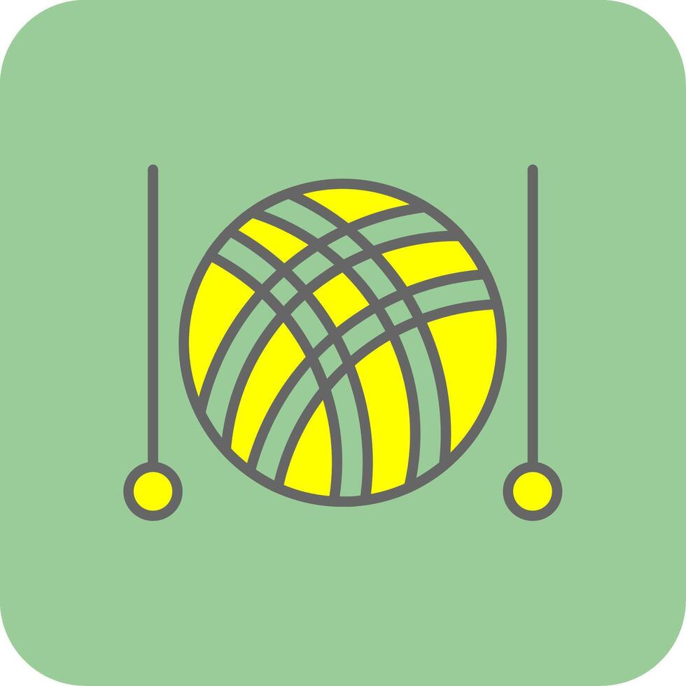 Knitting Filled Yellow Icon vector