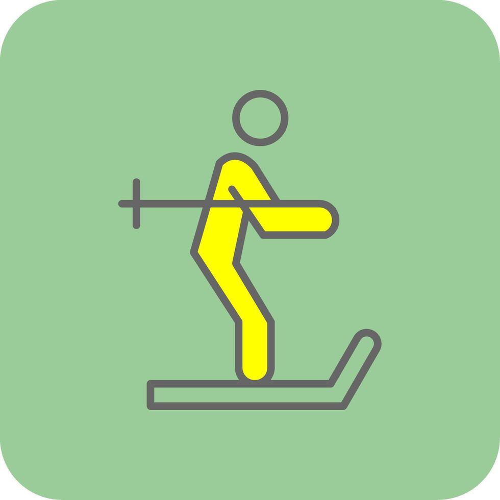 Skiing Filled Yellow Icon vector
