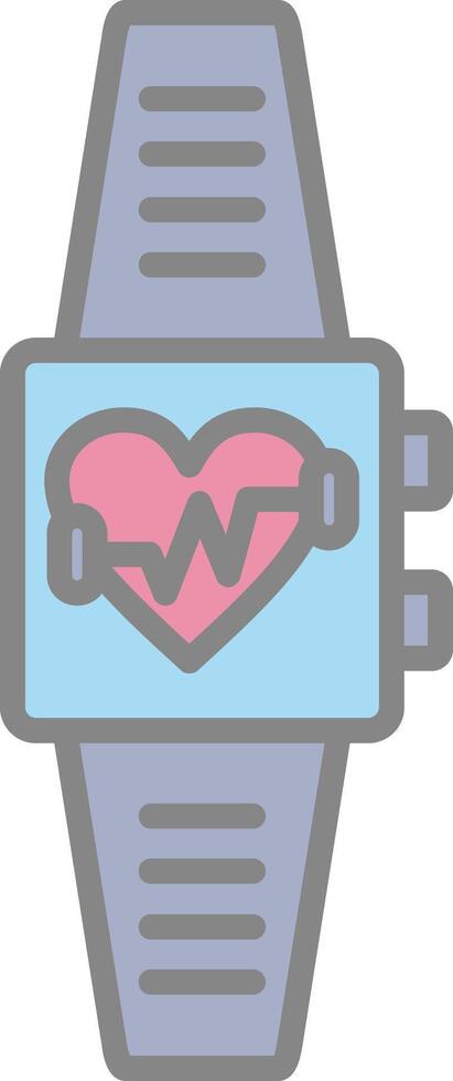 Fitness Watch Line Filled Light Icon vector