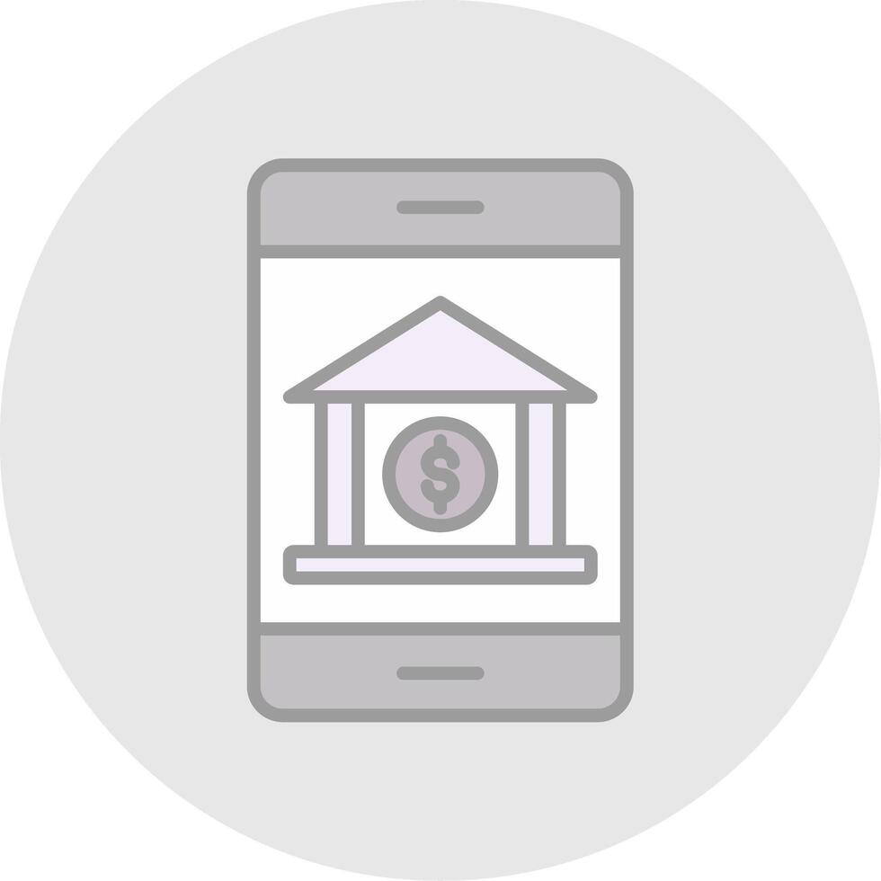 Banking App Line Filled Light Icon vector