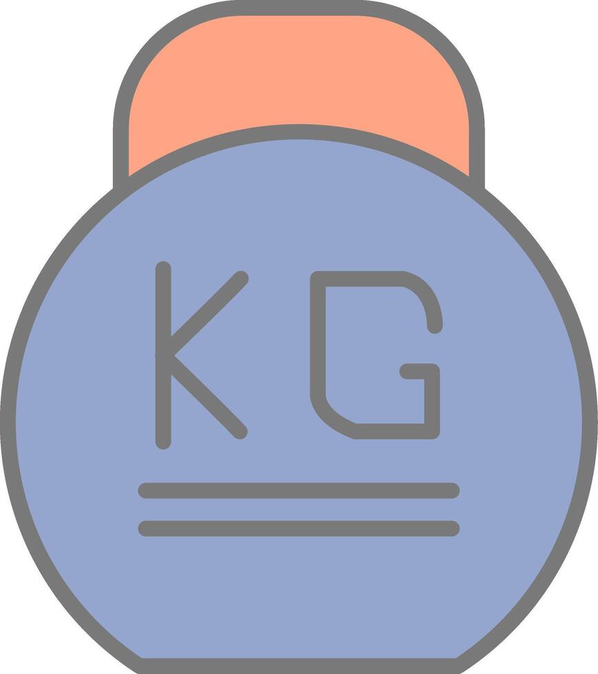 Weight Line Filled Light Icon vector