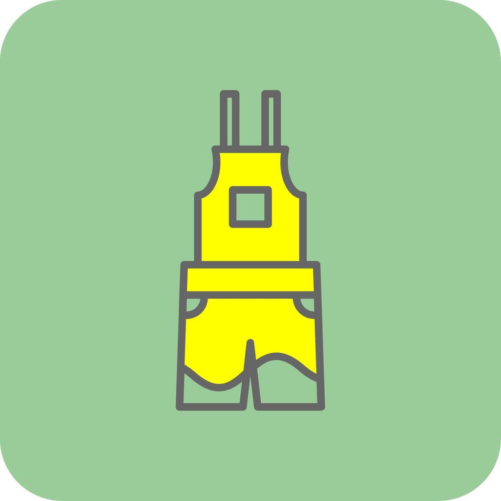 Dungarees Filled Yellow Icon vector