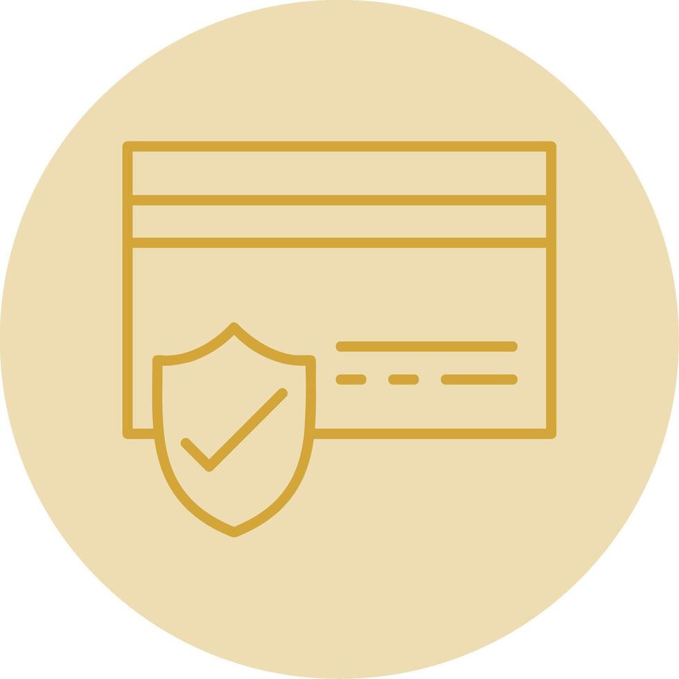 Secure Payments Line Yellow Circle Icon vector