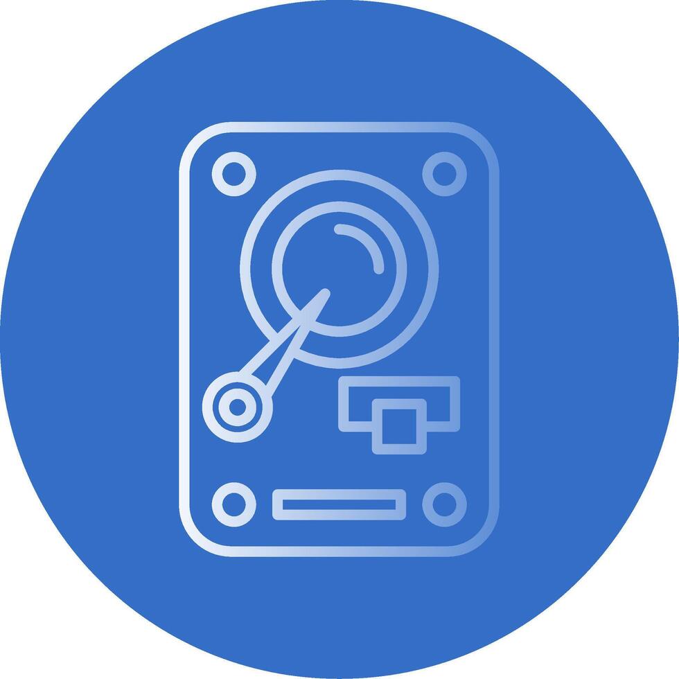 Hard Disk Drive Flat Bubble Icon vector