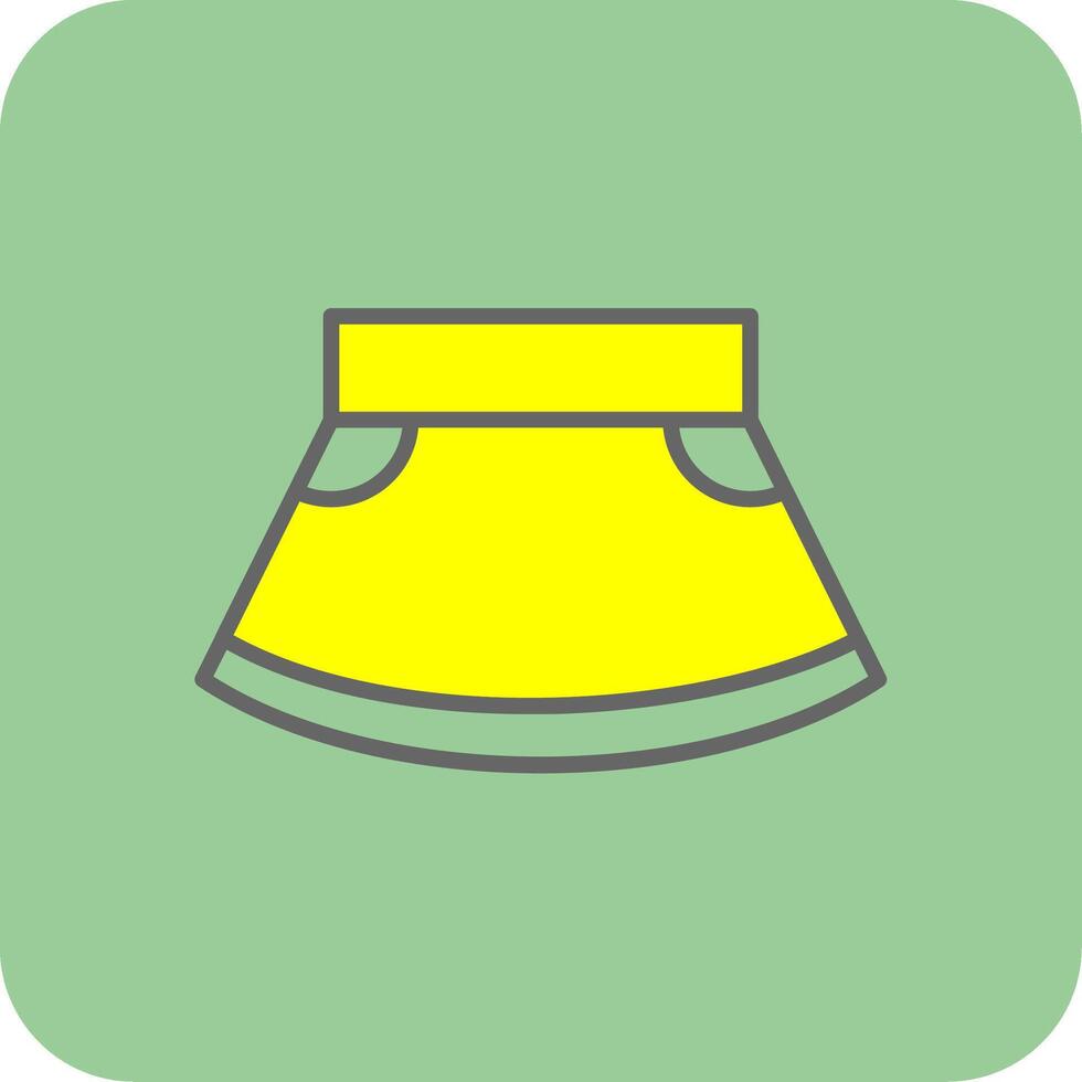 Skirt Filled Yellow Icon vector