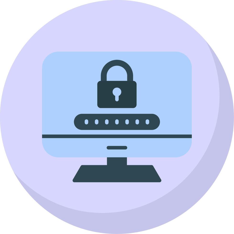 Computer Flat Bubble Icon vector