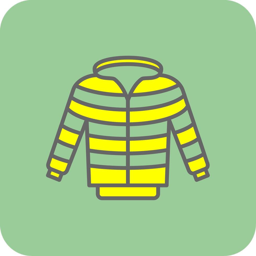 chaqueta lleno amarillo icono vector