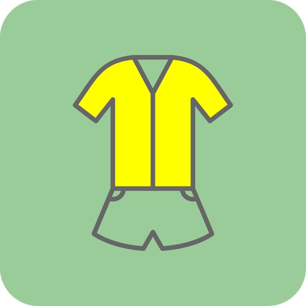 Jumpsuit Filled Yellow Icon vector