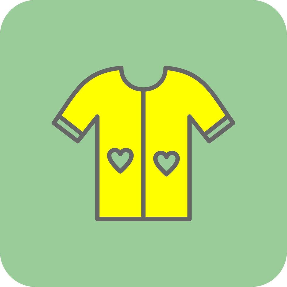 camisa lleno amarillo icono vector