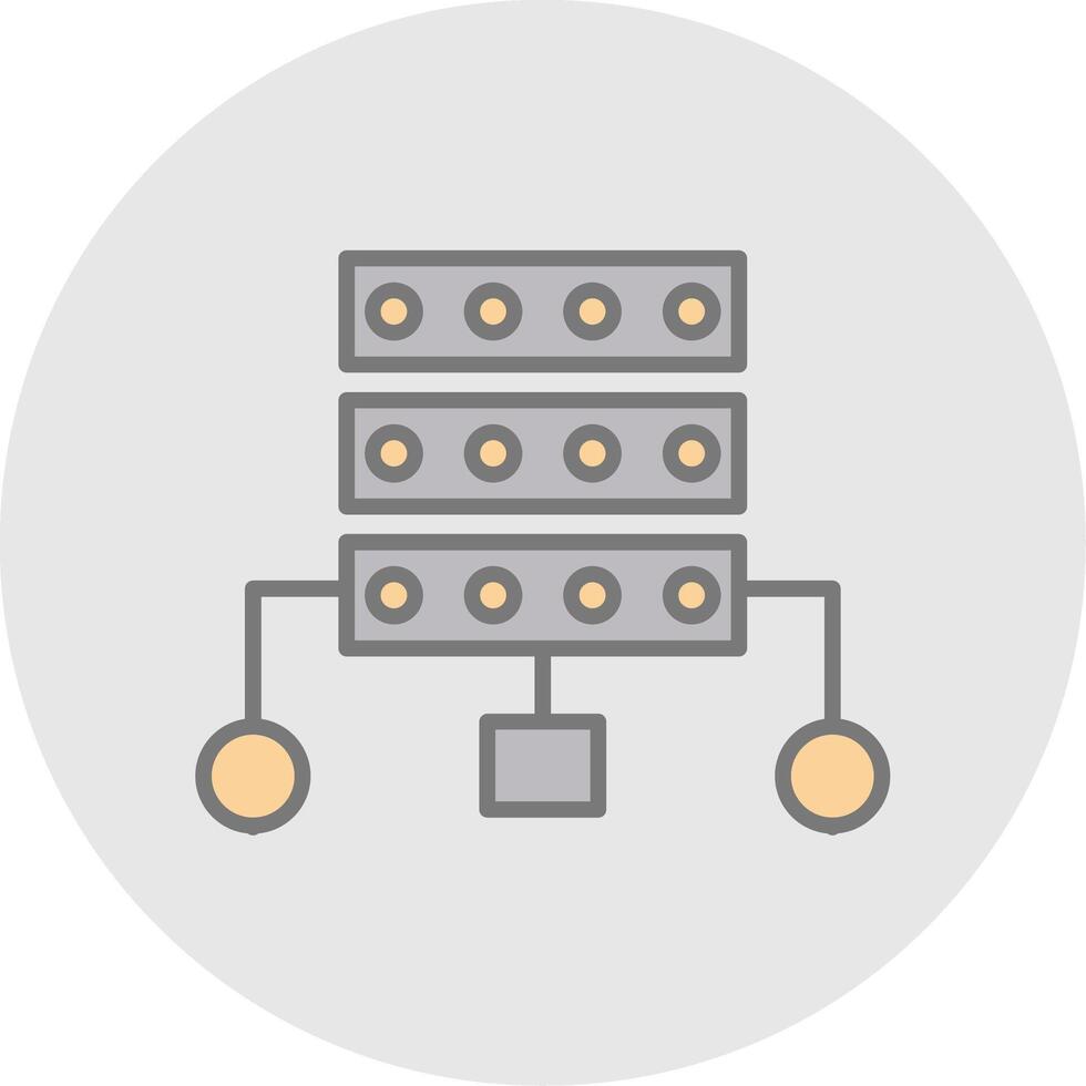 Data Structure Line Filled Light Icon vector