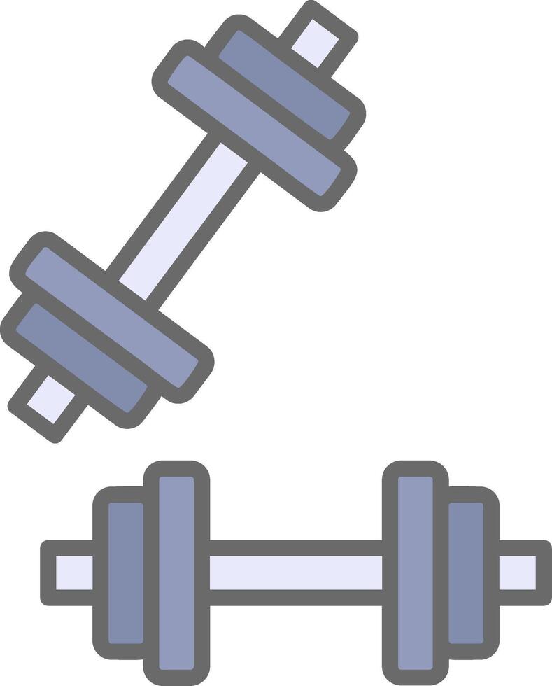 Dumbell Line Filled Light Icon vector