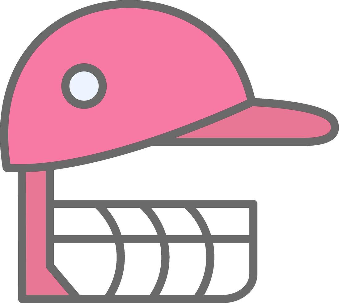 Cricket Helmet Line Filled Light Icon vector