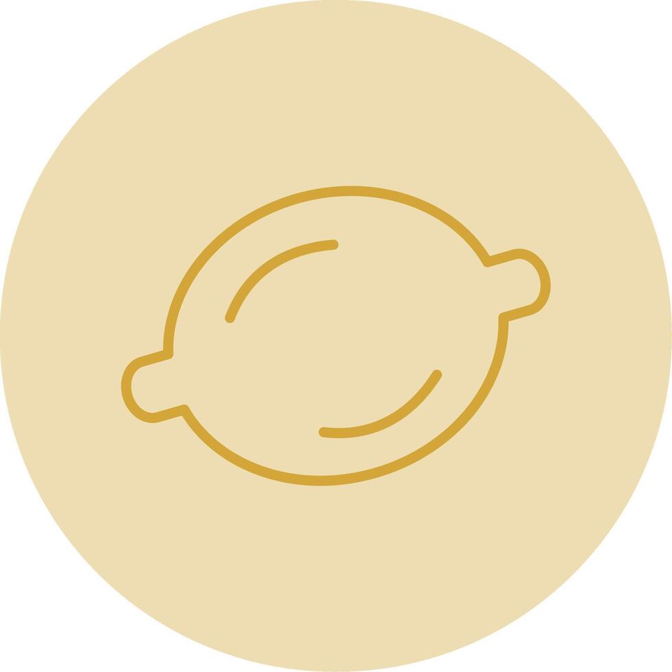 Lime Line Yellow Circle Icon vector