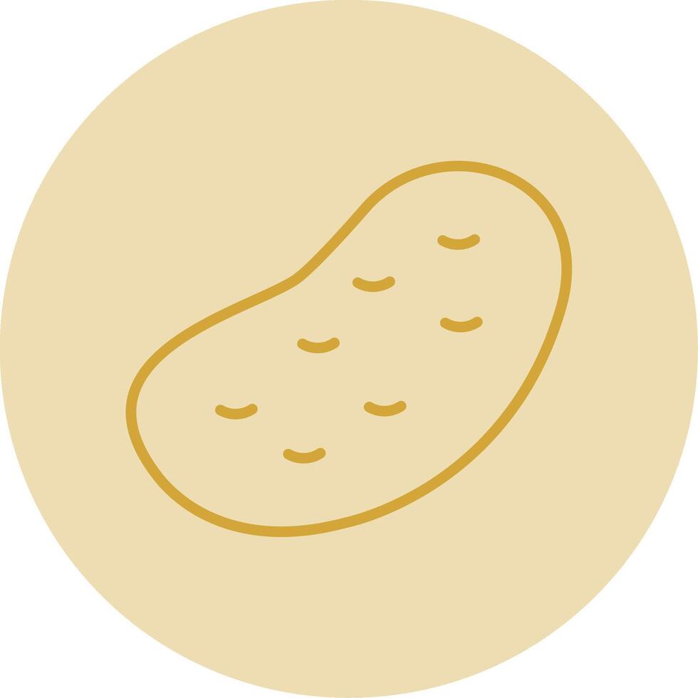 Potato Line Yellow Circle Icon vector