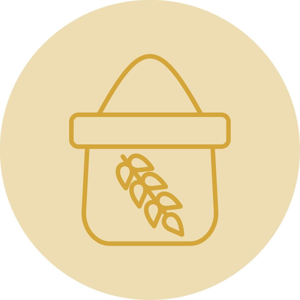Flour Line Yellow Circle Icon vector