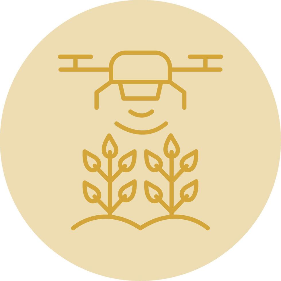 Agricultural Drones Line Yellow Circle Icon vector