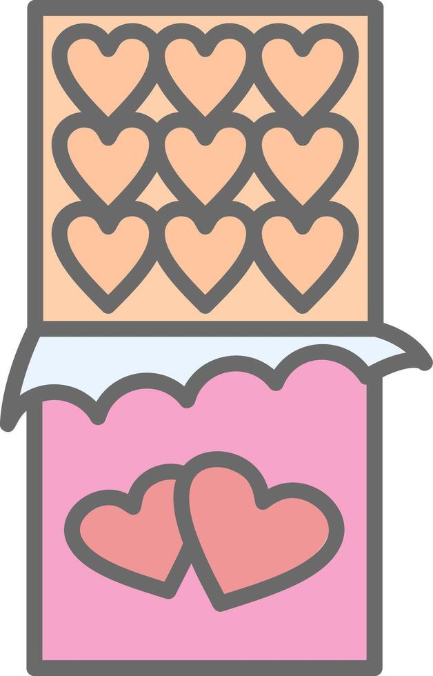 Chocolate Bar Line Filled Light Icon vector