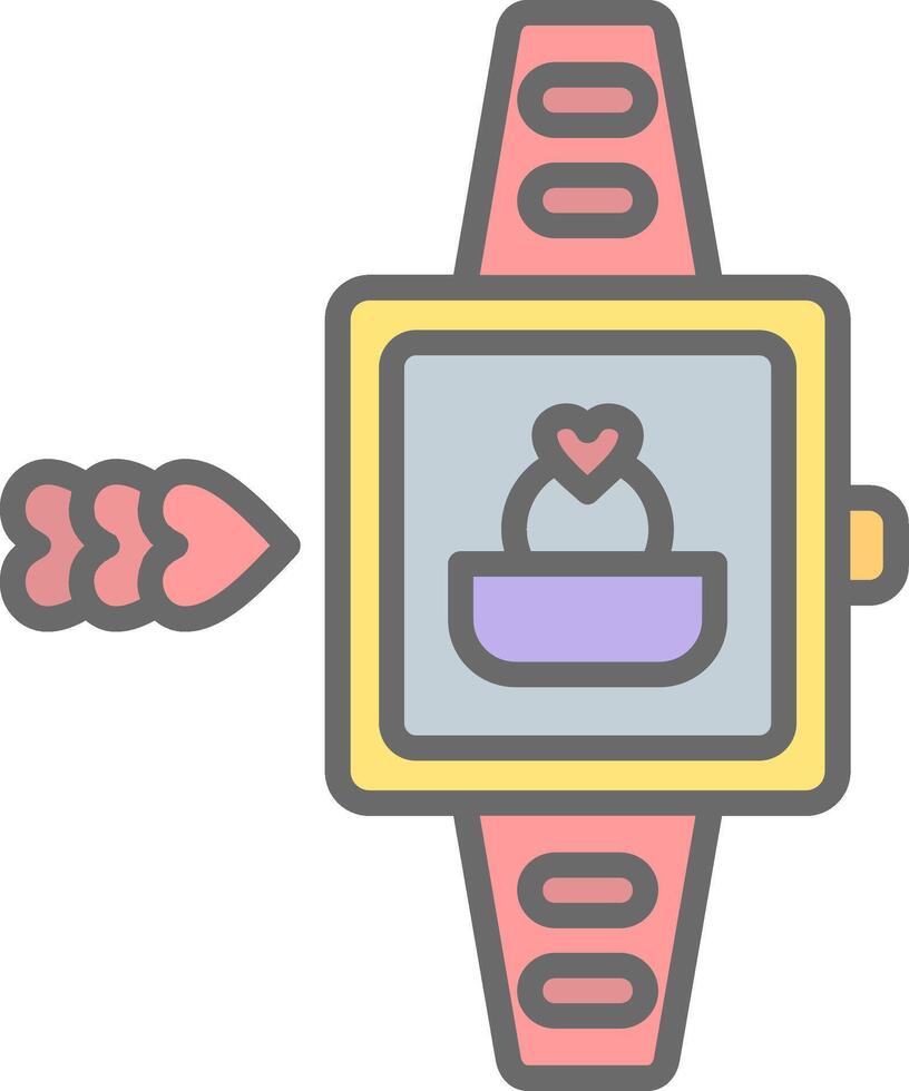 Smart Watch Line Filled Light Icon vector