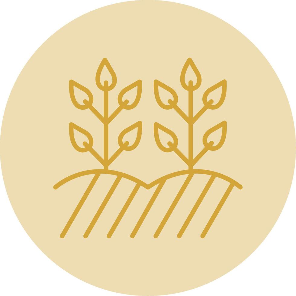 Field Line Yellow Circle Icon vector