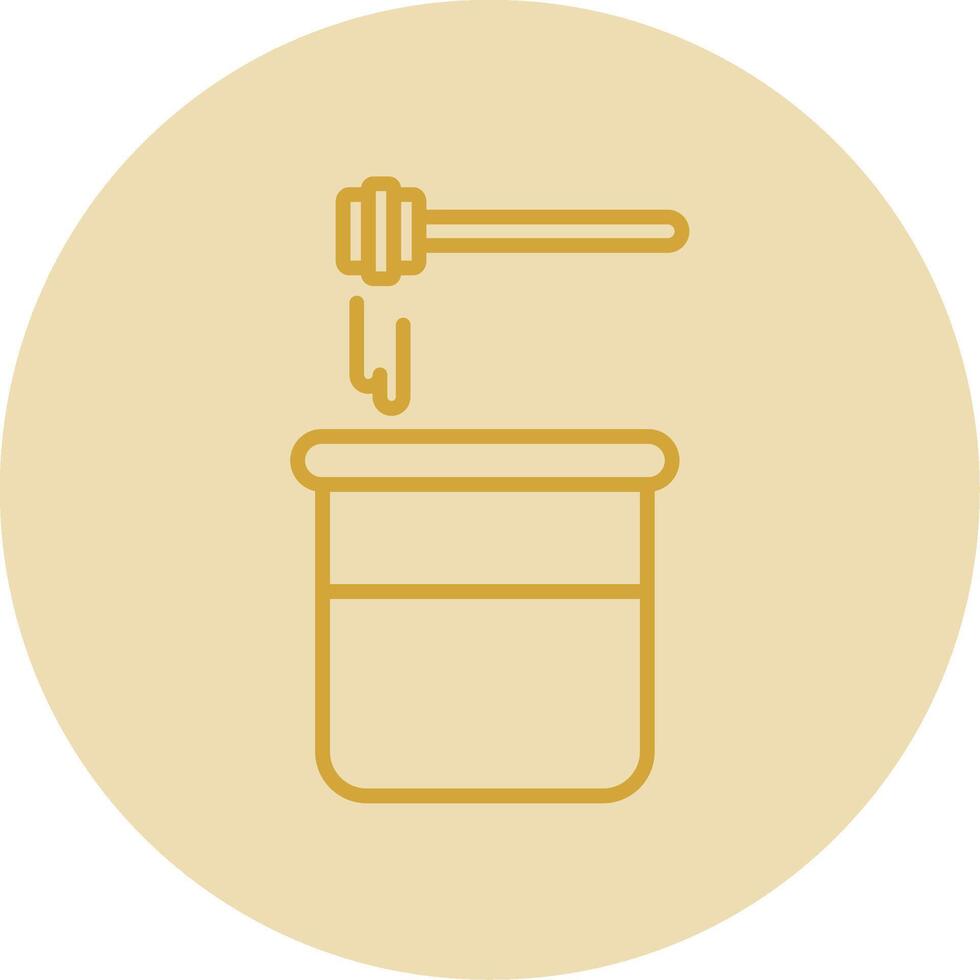 Honey Line Yellow Circle Icon vector