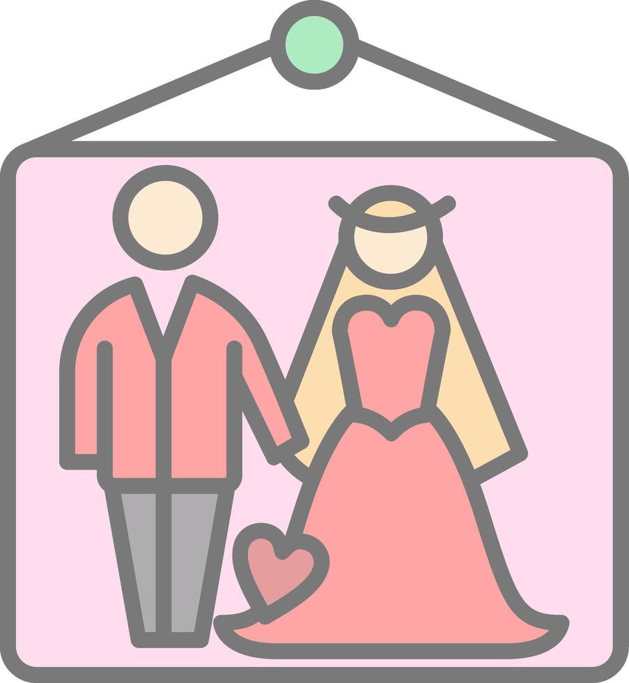 Wedding Photos Line Filled Light Icon vector