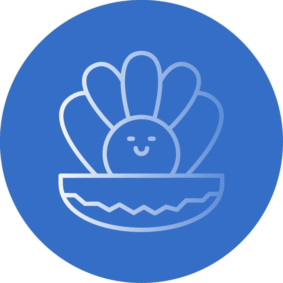 Oyster Flat Bubble Icon vector