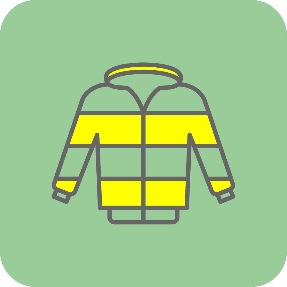 Jacket Filled Yellow Icon vector