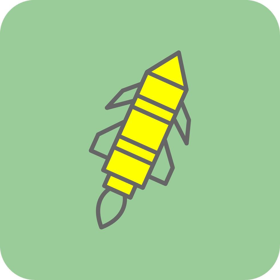 Missile Filled Yellow Icon vector