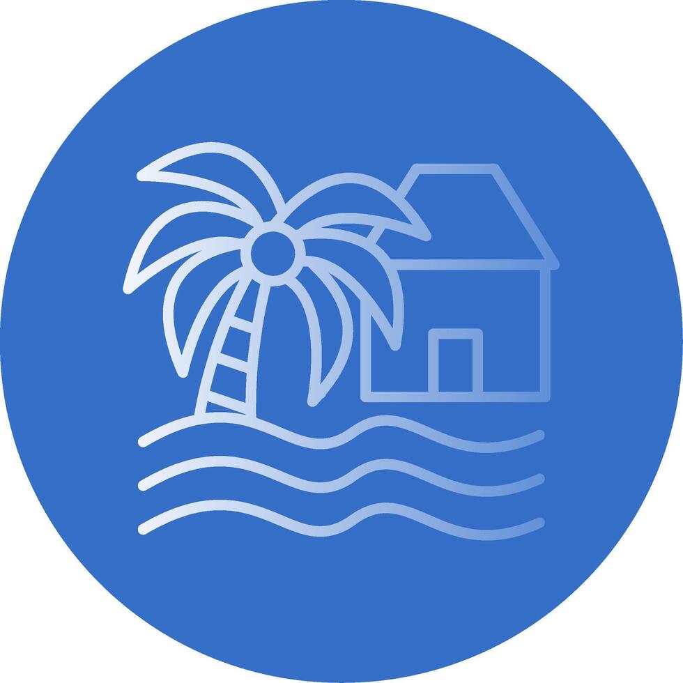 playa casa plano burbuja icono vector