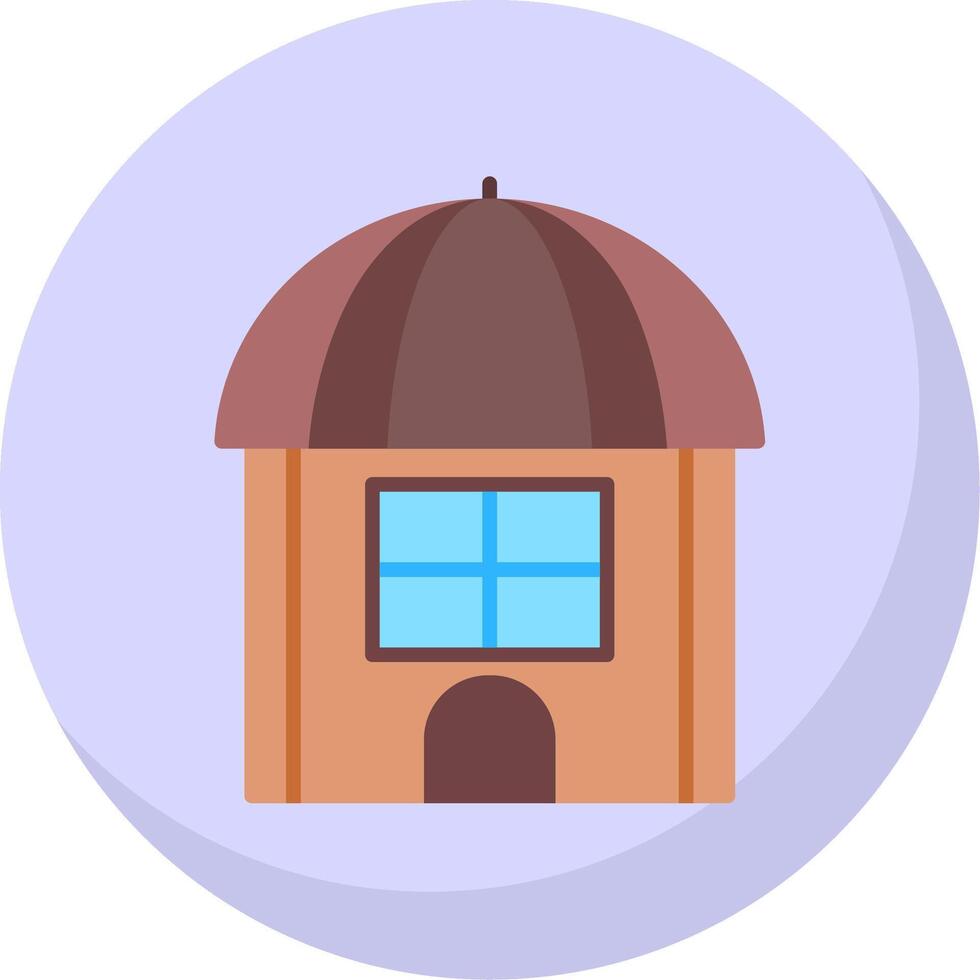 Hut Flat Bubble Icon vector