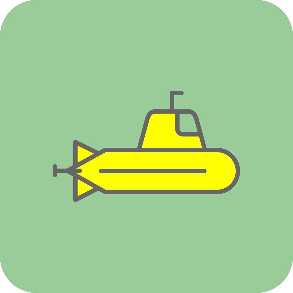 submarino lleno amarillo icono vector