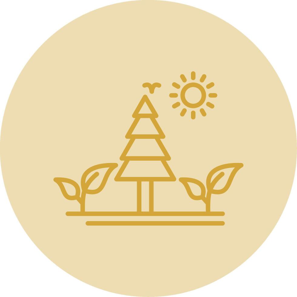 Nature Line Yellow Circle Icon vector