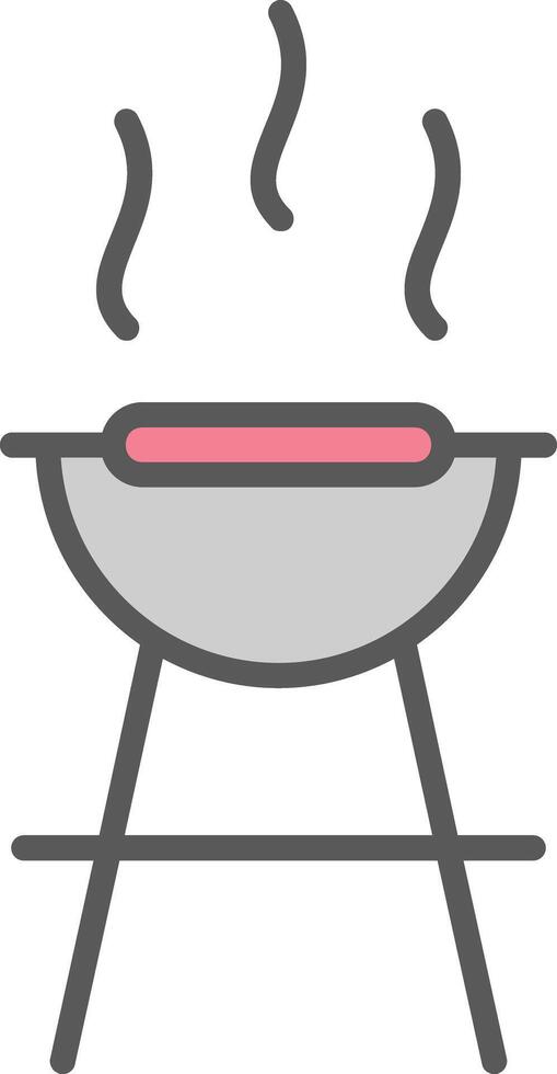 barbacoa línea lleno ligero icono vector