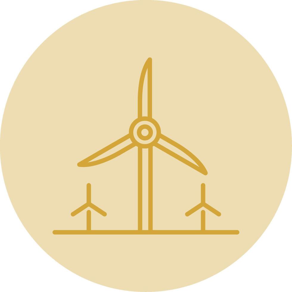 Turbine Energy Line Yellow Circle Icon vector