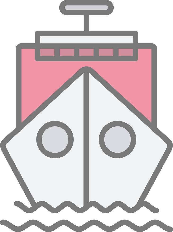 Ship Line Filled Light Icon vector