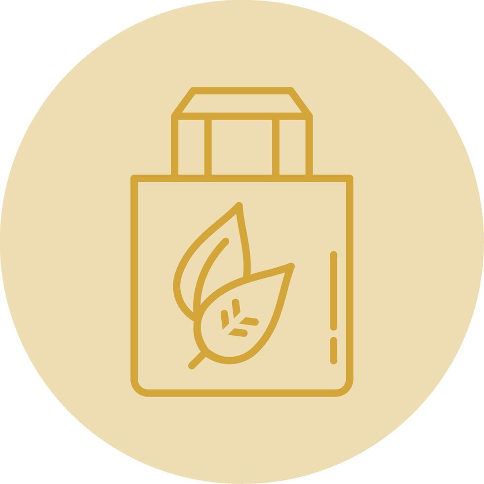Organic Bag Line Yellow Circle Icon vector