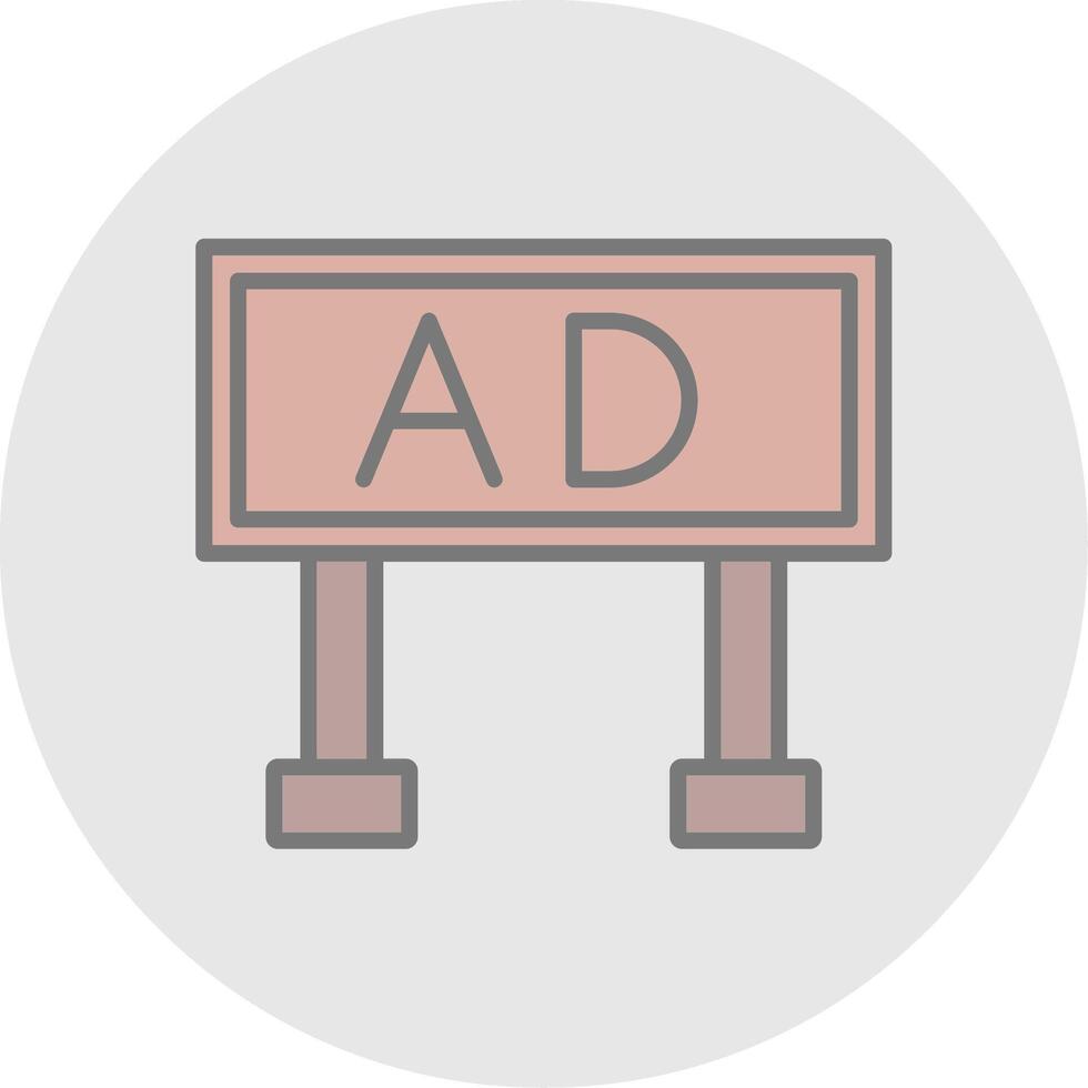 Advertising Line Filled Light Icon vector