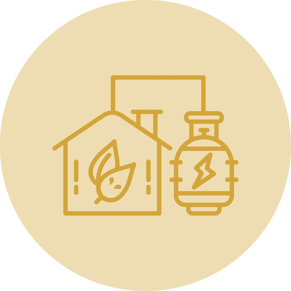Biogas Energy Line Yellow Circle Icon vector