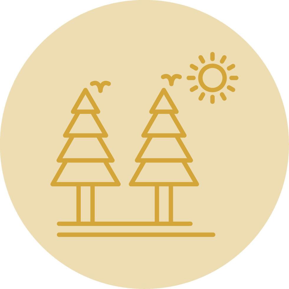 Healthy Forest Line Yellow Circle Icon vector
