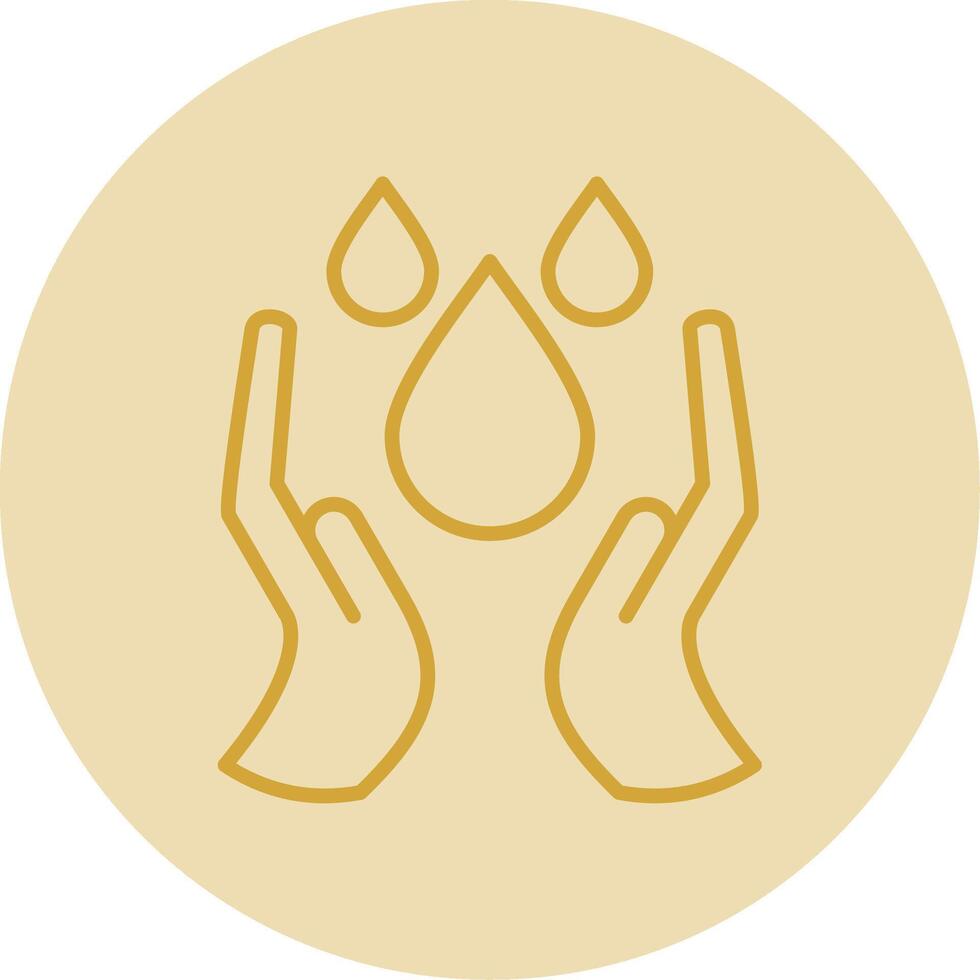 Water Saving Line Yellow Circle Icon vector