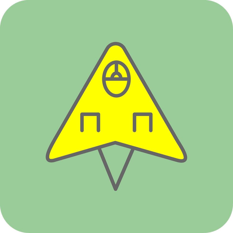 Plane Filled Yellow Icon vector